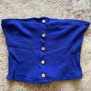 Blue tube top with buttons. Never worn